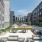 Outdoor courtyard with lounge seating, shaded picnic areas, and grilling areas